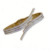 Elegant Irregular Bangle In 304 Stainless Steel With Gold Electroplated Inlay, Unisex Design