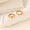 Zircon Diamond-studded stainless steel hoop earring chain