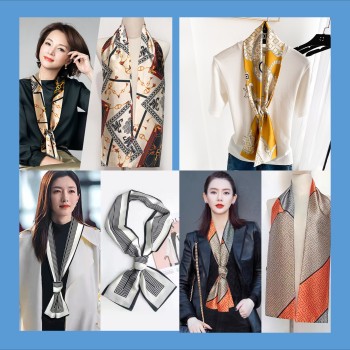 Satin Streamers Long Small Silk Scarves Long Scarves Versatile