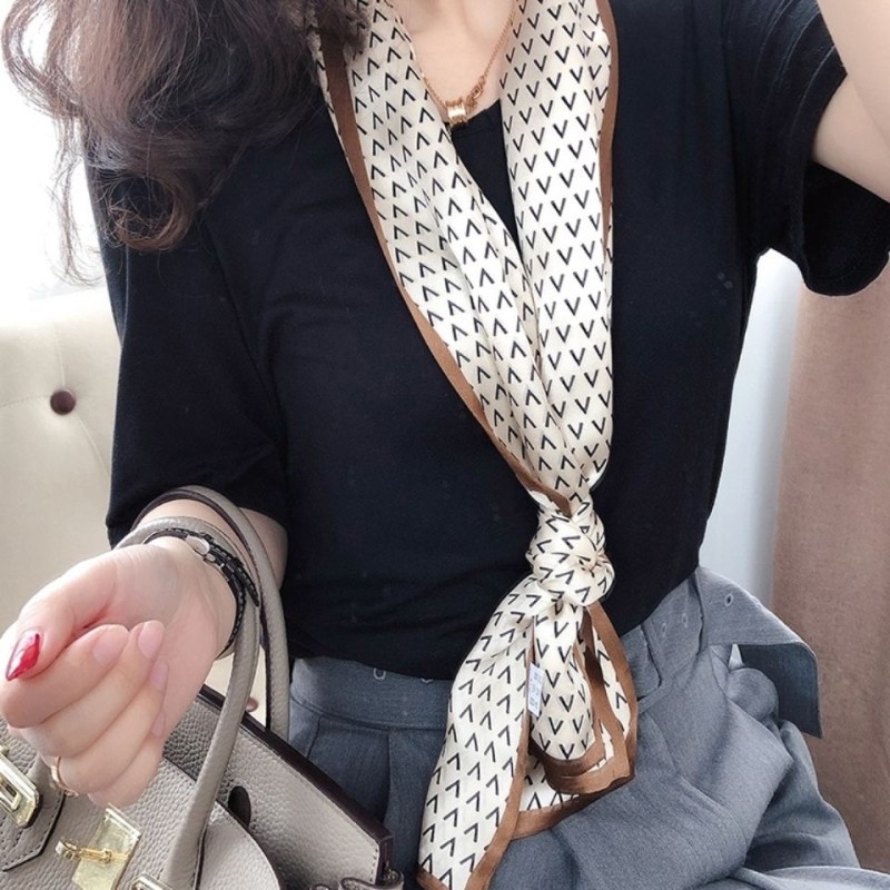 Satin Streamers Long Small Silk Scarves Long Scarves Versatile