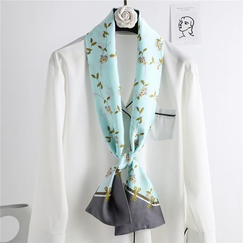 Satin Streamers Long Small Silk Scarves Long Scarves Versatile