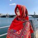 Ethnic style shawl sun protection twill cotton tassel scarf oversized silk scarf