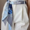 Korean version of rhombus scarf, narrow and long imitation silk scarf for women, decorative sharp corners, fashionable decorative headband, silk scarf wholesale