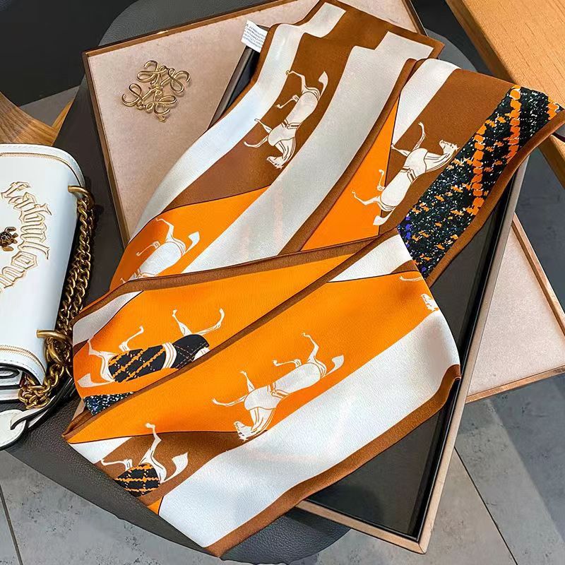 Satin Streamers Long Small Silk Scarves Long Scarves Versatile
