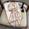 Korean version of rhombus scarf, narrow and long imitation silk scarf for women, decorative sharp corners, fashionable decorative headband, silk scarf wholesale