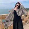 Korean autumn and winter scarf, shawl, dual-purpose silk scarf for women, versatile spring and autumn ultra-thin cotton and linen outer travel gauze scarf