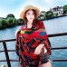 Ethnic style shawl sun protection twill cotton tassel scarf oversized silk scarf