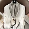 Korean version of rhombus scarf, narrow and long imitation silk scarf for women, decorative sharp corners, fashionable decorative headband, silk scarf wholesale
