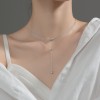 Round bead trendy clavicle chain simple high-end niche small double-layer necklace