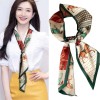 Korean version of rhombus scarf, narrow and long imitation silk scarf for women, decorative sharp corners, fashionable decorative headband, silk scarf wholesale