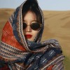 Ethnic style shawl sun protection twill cotton tassel scarf oversized silk scarf