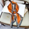 Korean version of rhombus scarf, narrow and long imitation silk scarf for women, decorative sharp corners, fashionable decorative headband, silk scarf wholesale