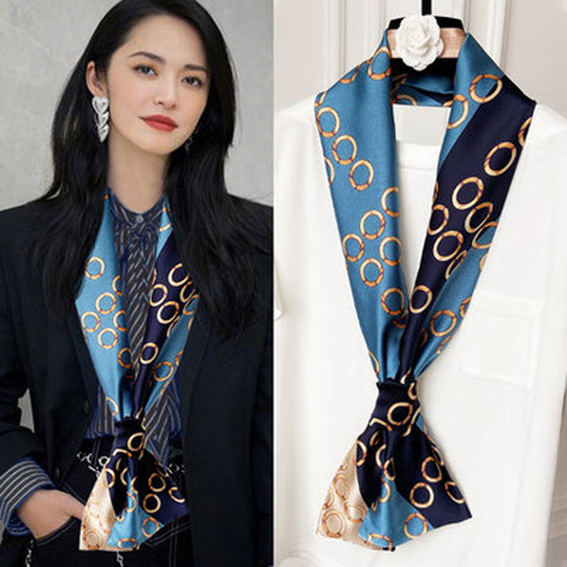 Satin Streamers Long Small Silk Scarves Long Scarves Versatile
