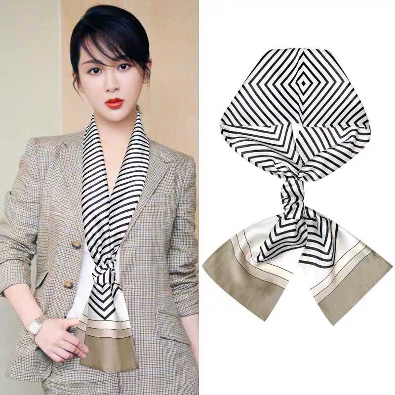 Satin Streamers Long Small Silk Scarves Long Scarves Versatile