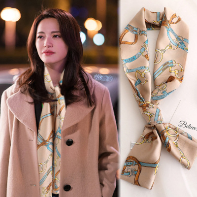 Satin Streamers Long Small Silk Scarves Long Scarves Versatile