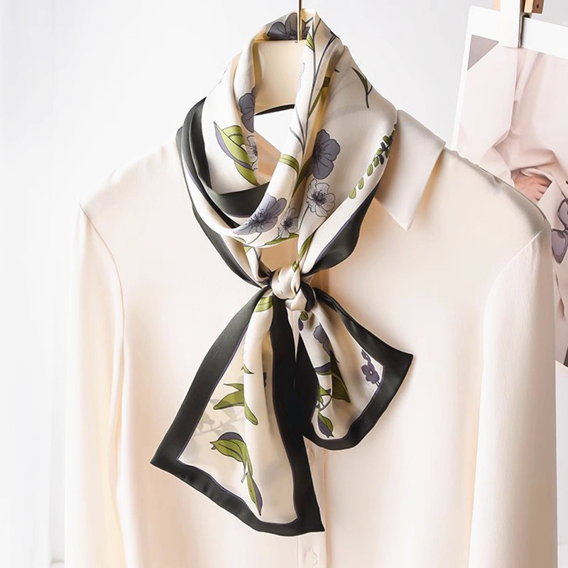 Satin Streamers Long Small Silk Scarves Long Scarves Versatile