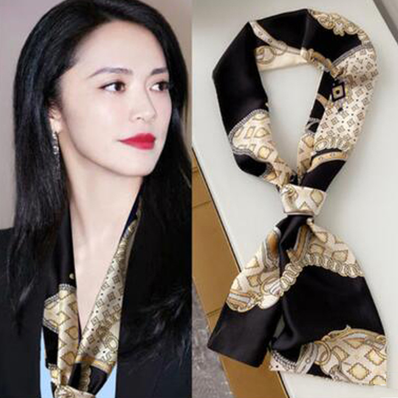 Satin Streamers Long Small Silk Scarves Long Scarves Versatile