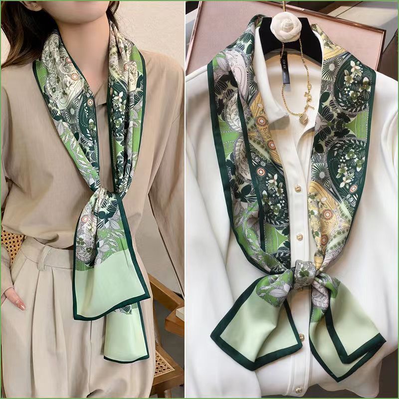 Satin Streamers Long Small Silk Scarves Long Scarves Versatile