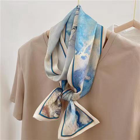 Satin Streamers Long Small Silk Scarves Long Scarves Versatile