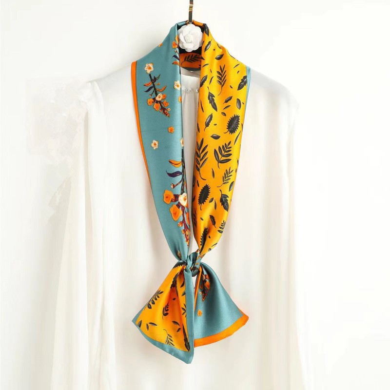 Satin Streamers Long Small Silk Scarves Long Scarves Versatile