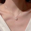 Geometric Pearl Necklace for Women, Circle Pendant, Ins Light Luxury Niche High-End Clavicle Chain