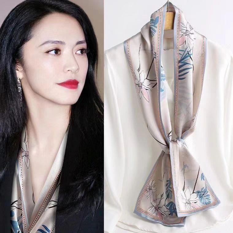 Satin Streamers Long Small Silk Scarves Long Scarves Versatile