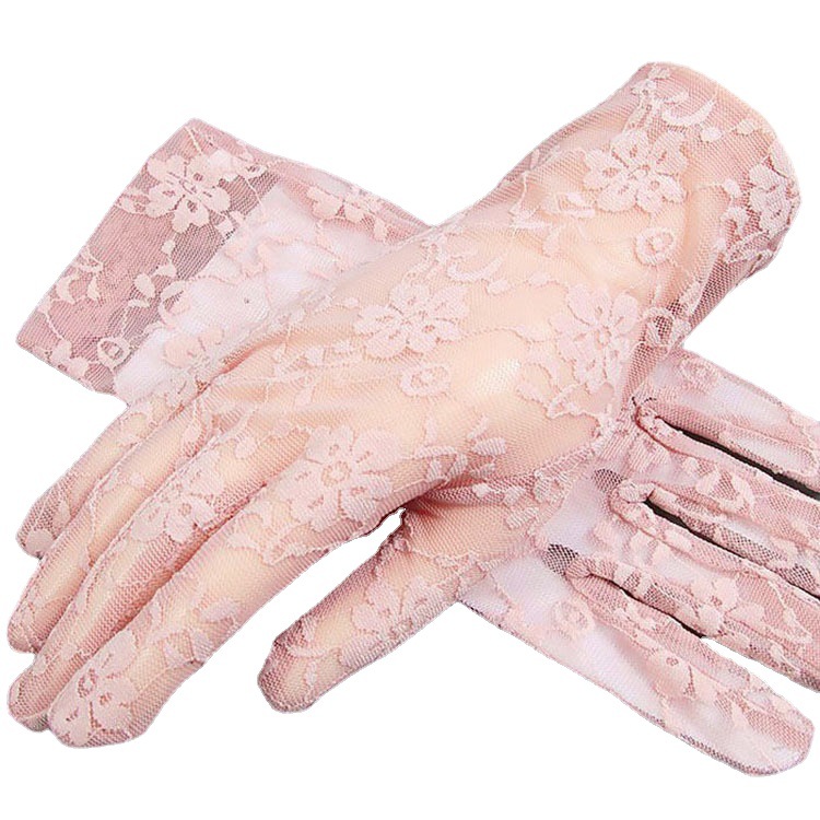 Summer short sun protection gloves for women summer Korean lace thin sun protection driving breathable ultra-thin gloves wholesale for women