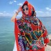 Ethnic style shawl sun protection twill cotton tassel scarf oversized silk scarf