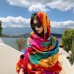 Ethnic style shawl sun protection twill cotton tassel scarf oversized silk scarf