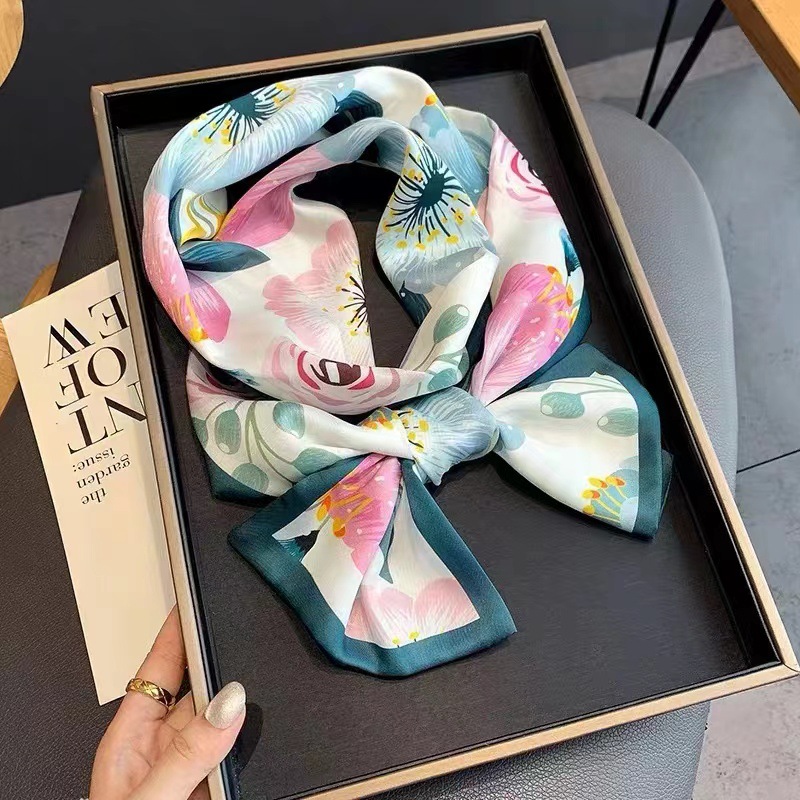 Satin Streamers Long Small Silk Scarves Long Scarves Versatile