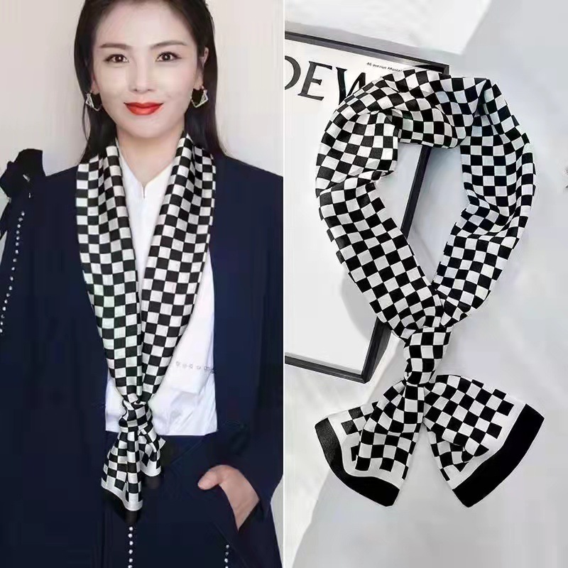Satin Streamers Long Small Silk Scarves Long Scarves Versatile