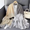 Korean autumn and winter scarf, shawl, dual-purpose silk scarf for women, versatile spring and autumn ultra-thin cotton and linen outer travel gauze scarf