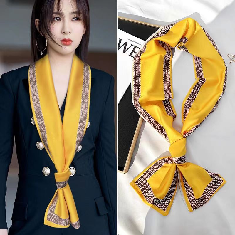 Satin Streamers Long Small Silk Scarves Long Scarves Versatile