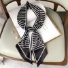 Korean version of rhombus scarf, narrow and long imitation silk scarf for women, decorative sharp corners, fashionable decorative headband, silk scarf wholesale