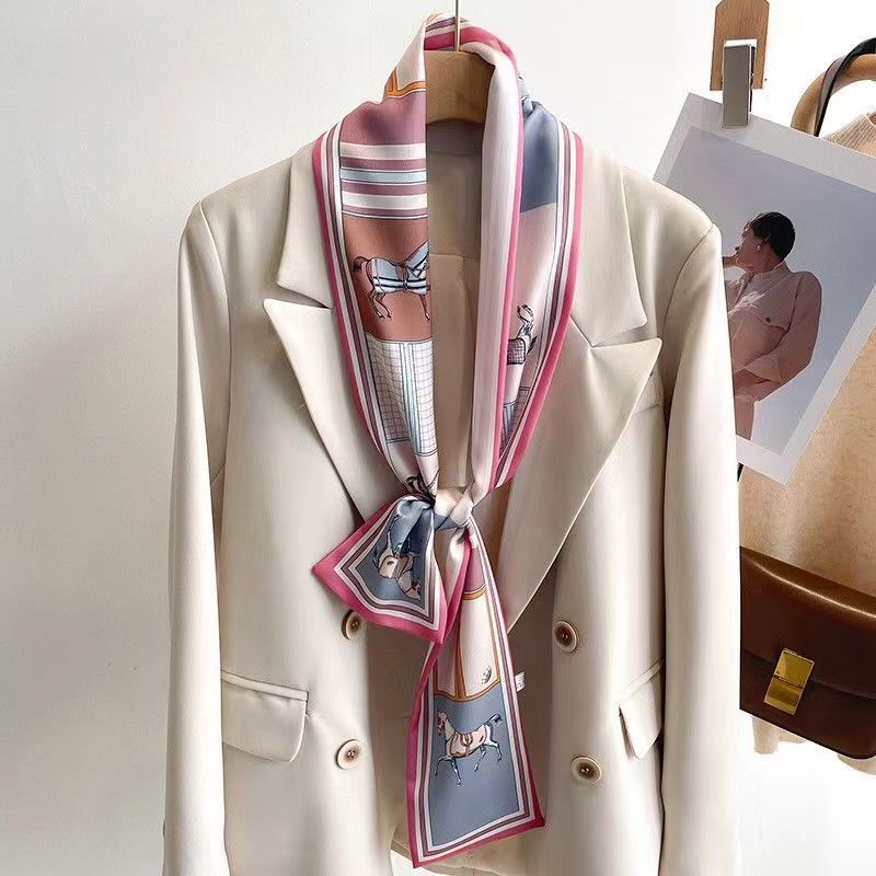 Satin Streamers Long Small Silk Scarves Long Scarves Versatile