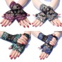 Summer thin lace sun protection gloves for women cycling and driving lace sleeves breathable performance dancing half-finger gloves trendy