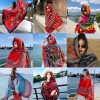 Ethnic style shawl sun protection twill cotton tassel scarf oversized silk scarf