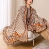 Korean autumn and winter scarf, shawl, dual-purpose silk scarf for women, versatile spring and autumn ultra-thin cotton and linen outer travel gauze scarf