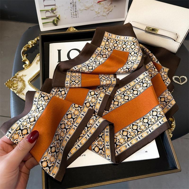 Satin Streamers Long Small Silk Scarves Long Scarves Versatile