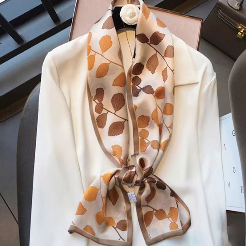 Satin Streamers Long Small Silk Scarves Long Scarves Versatile