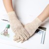 Summer thin lace sun protection gloves for women cycling and driving lace sleeves breathable performance dancing half-finger gloves trendy