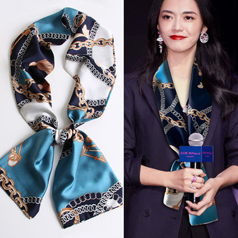 Satin Streamers Long Small Silk Scarves Long Scarves Versatile