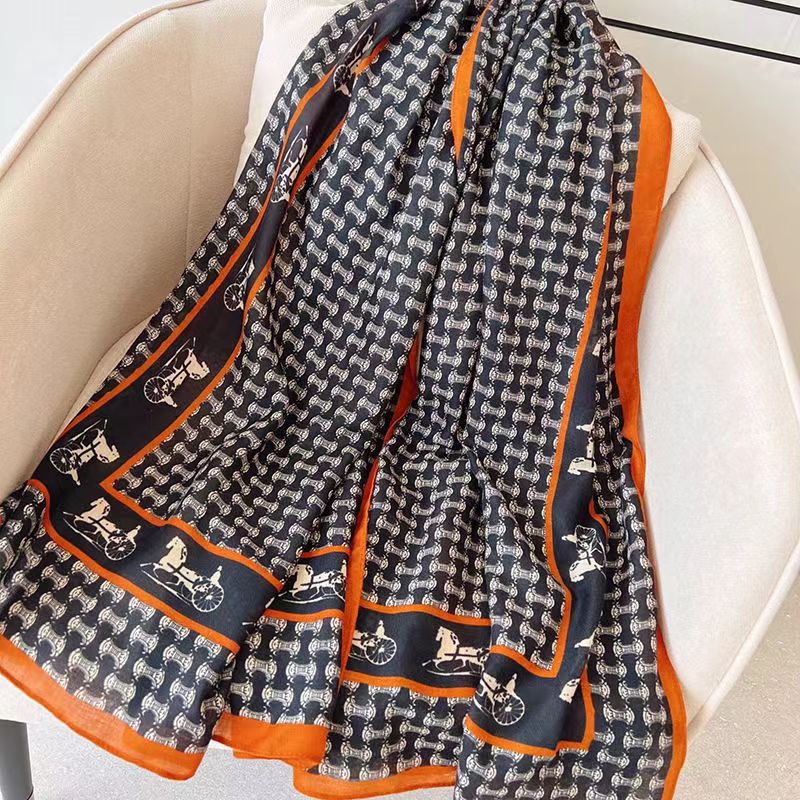 Korean autumn and winter scarf, shawl, dual-purpose silk scarf for women, versatile spring and autumn ultra-thin cotton and linen outer travel gauze scarf