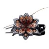 Three-tooth clip duckbill clip elegant female updo hair clip back head side flower-shaped rhinestone ins headdress