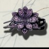 Three-tooth clip duckbill clip elegant female updo hair clip back head side flower-shaped rhinestone ins headdress