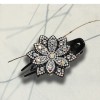 Three-tooth clip duckbill clip elegant female updo hair clip back head side flower-shaped rhinestone ins headdress