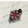 Three-tooth clip duckbill clip elegant female updo hair clip back head side flower-shaped rhinestone ins headdress