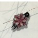 Three-tooth clip duckbill clip elegant female updo hair clip back head side flower-shaped rhinestone ins headdress
