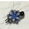 Three-tooth clip duckbill clip elegant female updo hair clip back head side flower-shaped rhinestone ins headdress