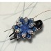 Three-tooth clip duckbill clip elegant female updo hair clip back head side flower-shaped rhinestone ins headdress